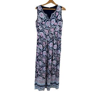 Talbots Women Midi Dress Size 6 Paisley Floral Boho Wedding Guest Western Ranch